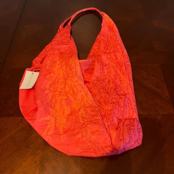 Modaposa 2-Pcs Wide Leg Pants Smocked Waist & Matching Beach Bag Orange Boho - Picture 2 of 10